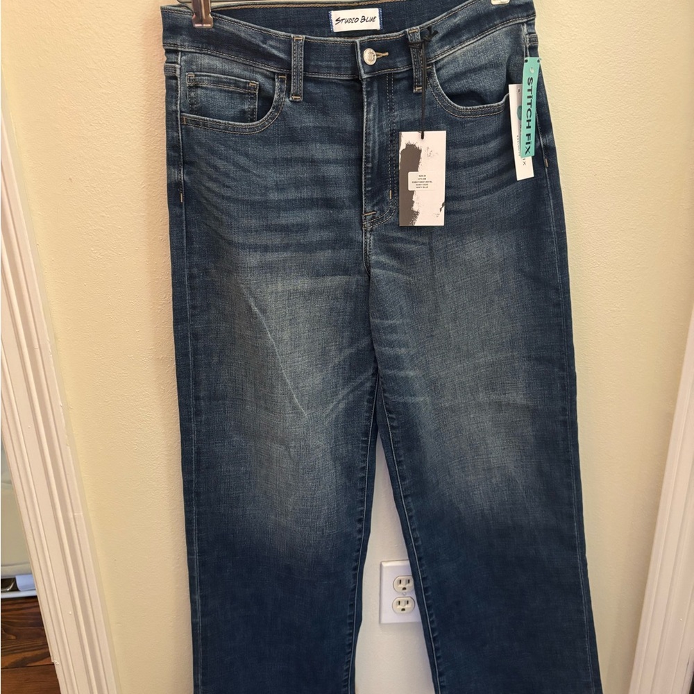 Studio Blue Brit Super High Rise Straight Jean - Picture 2 of 3